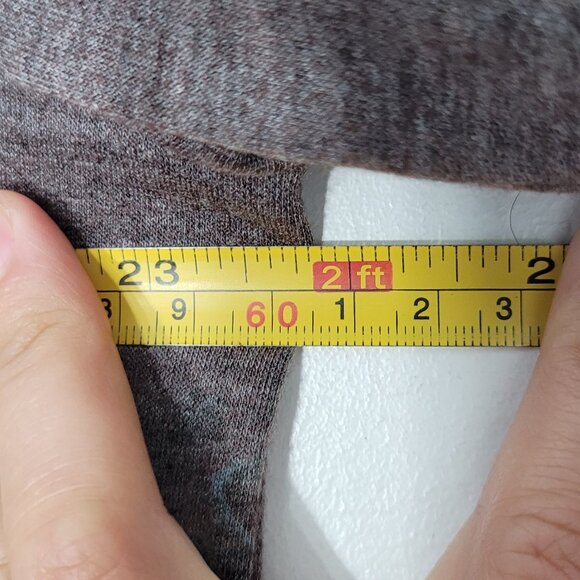 Cool Melon Brown Old Rose Floral V-Neck Cozy Casual High-Low Hem Tunic Size XL - Picture 10 of 11